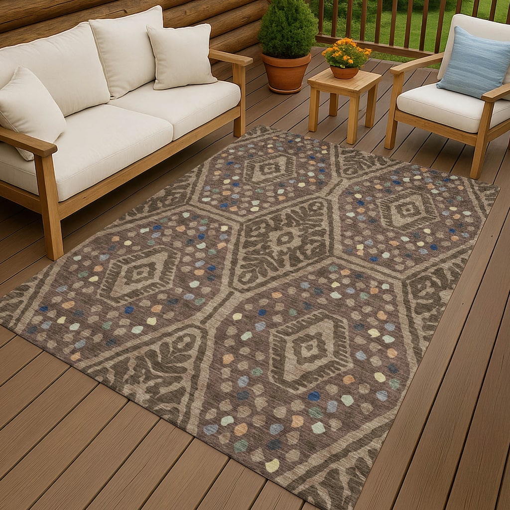 Machine Washable Indoor/ Outdoor Global Nipsey Chantille Rug