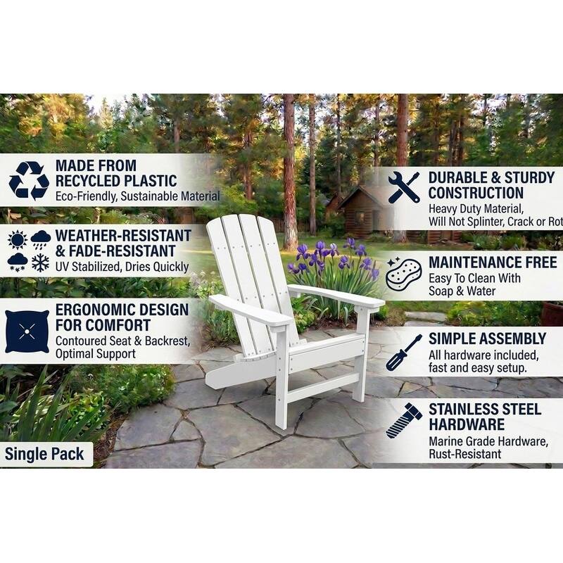 Lakeside Faux Wood Adirondack Chair - Espresso