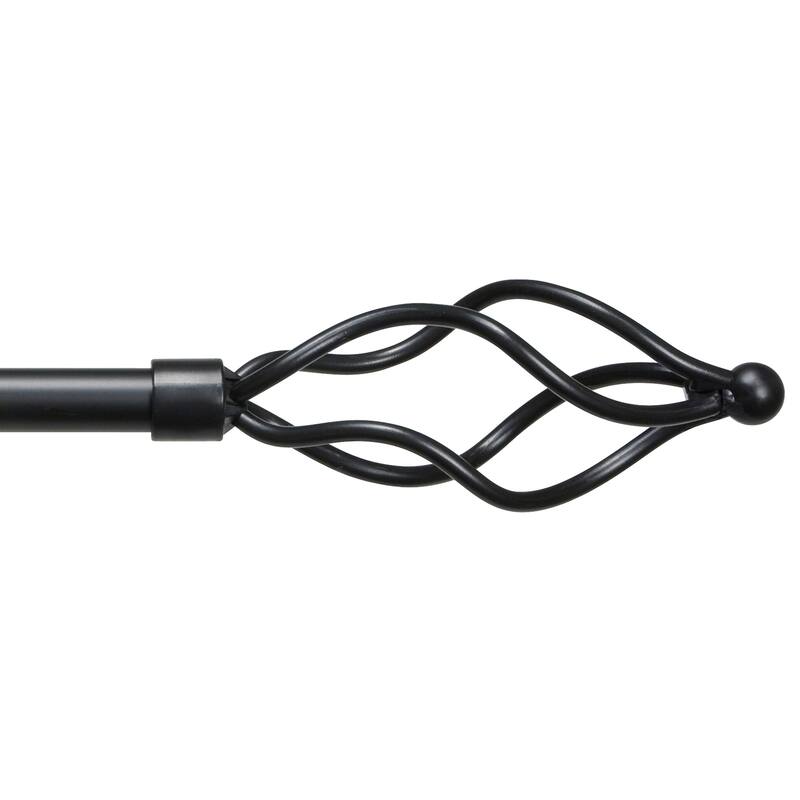 Kenney® Eggbeater 5/8" Standard Decorative Window Curtain Rod, 28-48", Black - 28-48" - Black