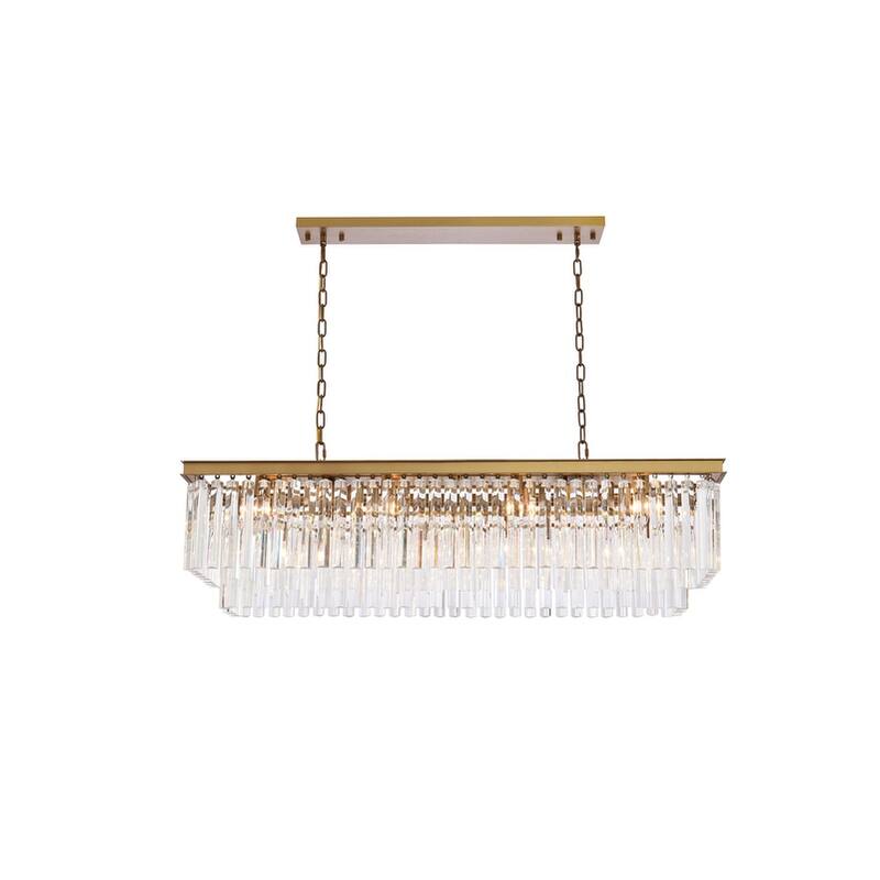 Indigo Home rectangle crystal chandelier in satin gold - 50