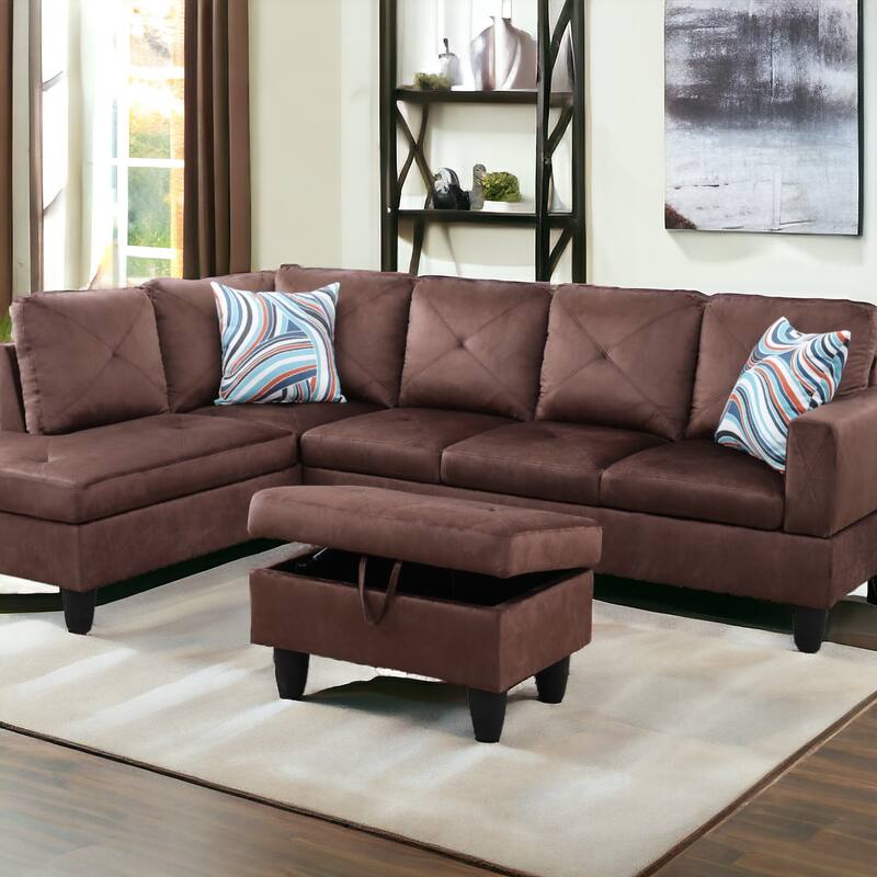 KISRAIS 28.5" Wide Upholstered Storage Ottoman