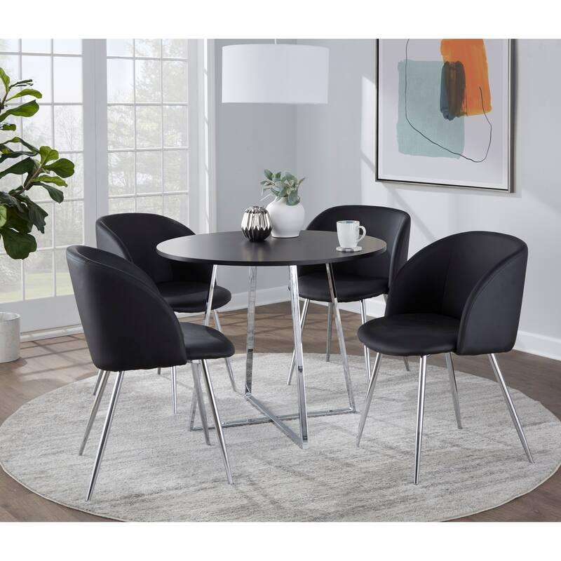 Porch & Den Pugo Canary Dining Table with Metal Trestle Base