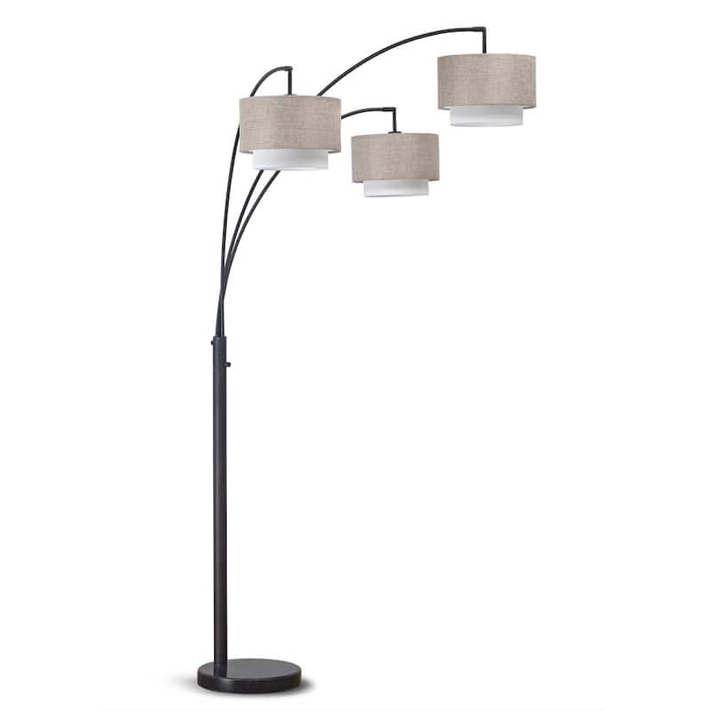 Broadway 3-light 4-way Switch Arch Floor Lamp