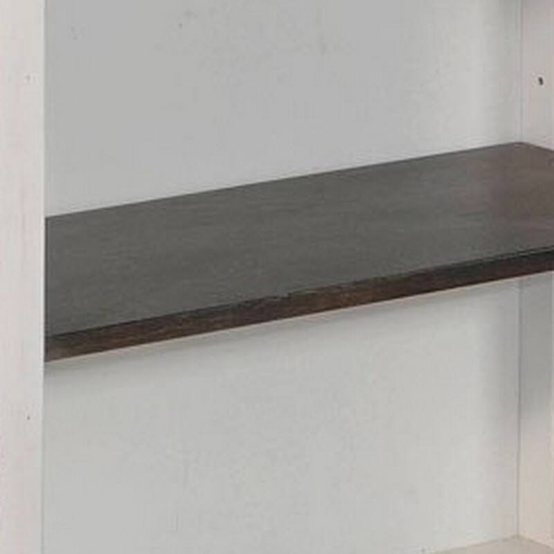 Zena 30 Inch Small Bookcase, 2 Shelves, 2 Tone in Brown, White Veneer