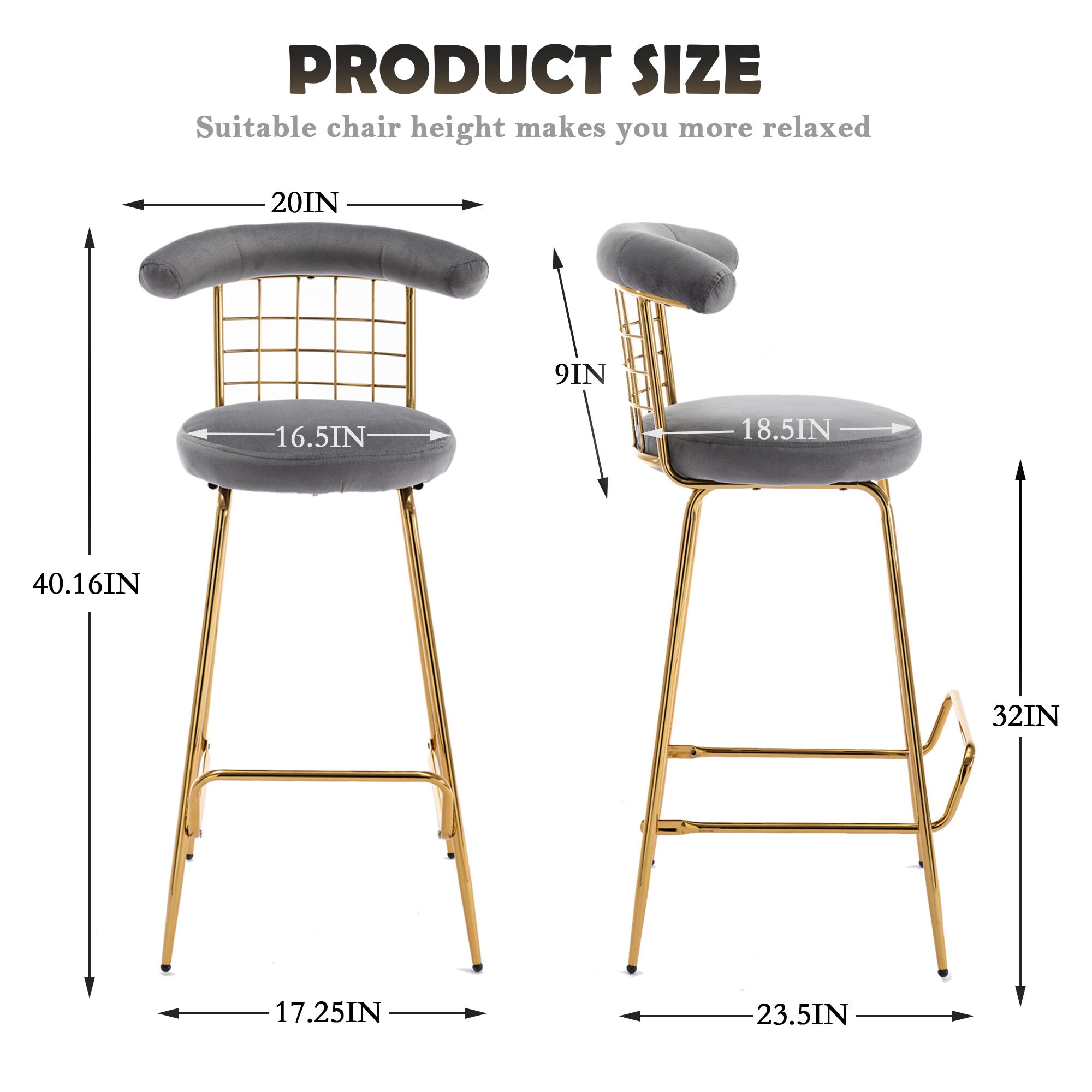 Bar online chair size