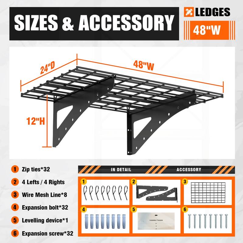 Versatile Heavy-Duty Wall Shelf for Various Spaces