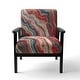 preview thumbnail 3 of 11, Designart "Segment Layers Of Marbled Rock" Upholstered Floral Accent Chair - Mid-Century Arm Chair For Bedroom