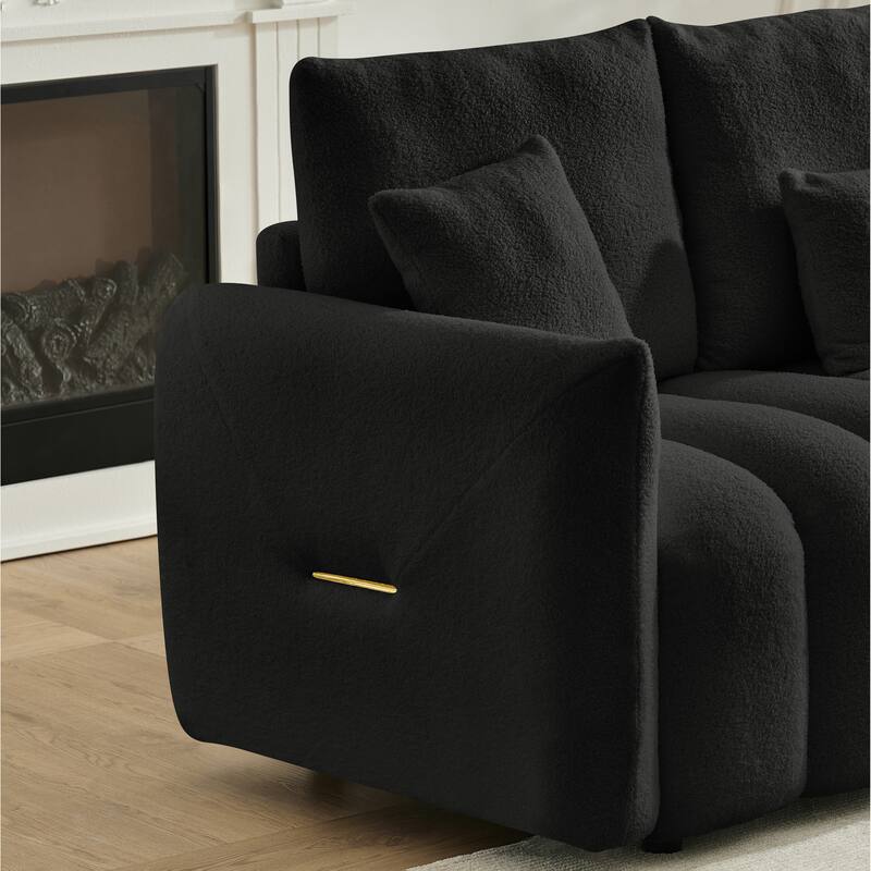 38.1 "Teddy Fabric Sofa, Modern Lounge Chair, Upholstered With A Pillow