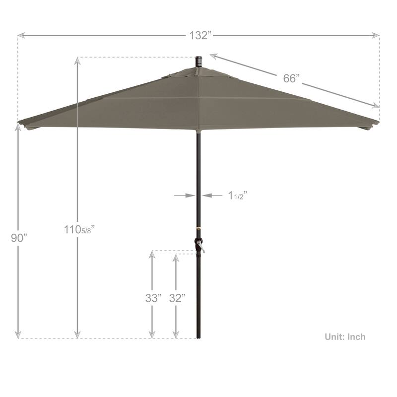 North Bend 11-foot Crank Open Bronze Umbrella by Havenside Home
