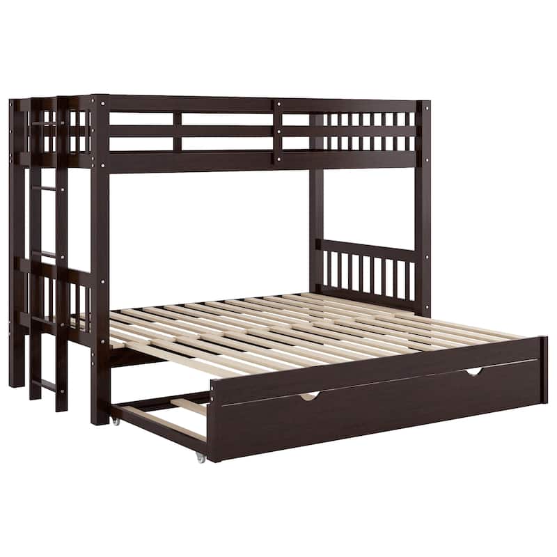 Twin Over Pull-Out Bunk Bed with Trundle, Space-Saving Design
