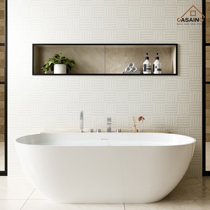 Waterfall 3-Handles Deck-Mount Roman Tub Faucet with Hand Shower (Valve Included)