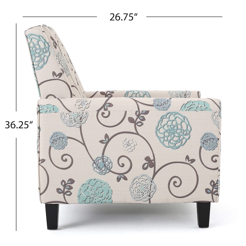 Darvis Floral Recliner Club Chair by Christopher Knight Home