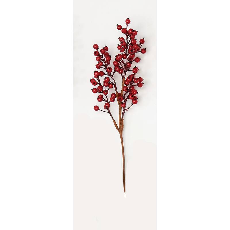 11" Weatherproof Berry Spray, Red, Set of 5 - Red