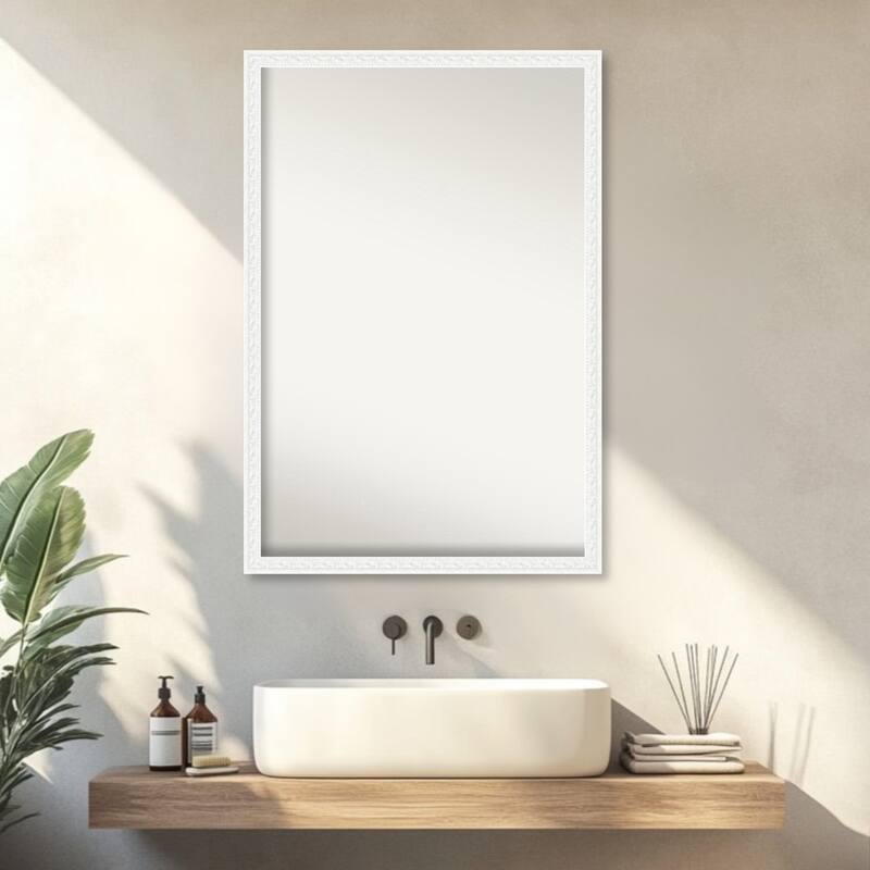 Bethany Non-Beveled Wood Framed Bathroom Vanity Wall Mirror