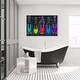 preview thumbnail 33 of 64, Luminous Party Champagne, Colorful Party Bubbles Modern Black Canvas Wall Art Print for Dining Room