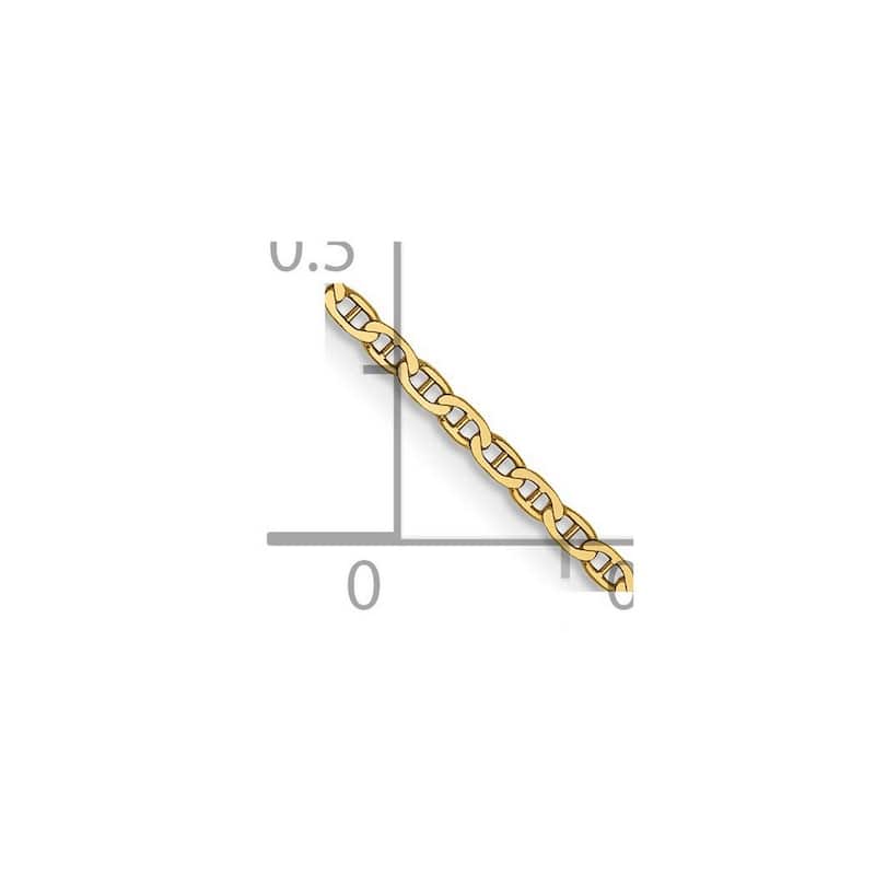 Curata 14k Yellow Gold Solid 1.5mm Mariner Anchor Link Chain Necklace Option 16 18 20 22 24