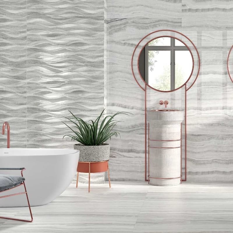 The Tile Life Moondust 12x40 White Ceramic Wall Tile