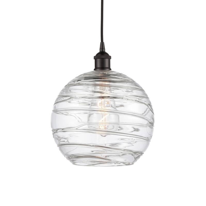 Innovations Lighting 616-1P-13-10 Athens Pendant Athens 10" Wide - Oil Rubbed Bronze / Clear Deco Swirl