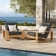 preview thumbnail 9 of 14, Lirienne Outdoor Patio Aluminum Faux Wood Armchairs Set of 2 Charcoal Natural