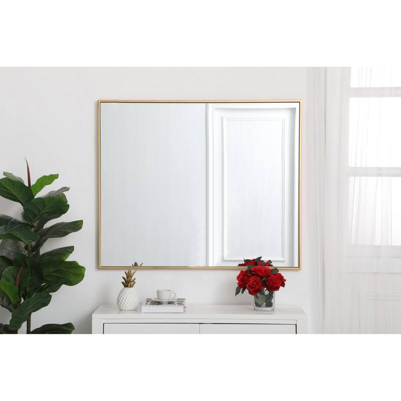 Elegant Lighting Eternity 30" x 36" Rectangular Beveled Metal Framed