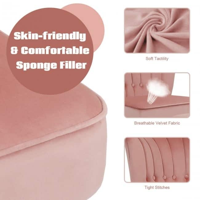 Leisure Chair and Ottoman Thick Padded Tufted Sofa Set