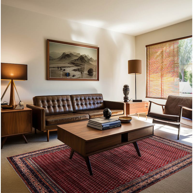 ECARPETGALLERY Hand-knotted Andelz Red Wool Rug - 6'3 x 9'9