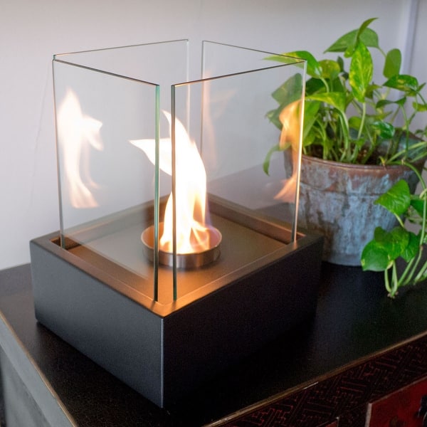 Shop Nu Flame Nf T2laa Lampada Table Top Ethanol Fireplace Black