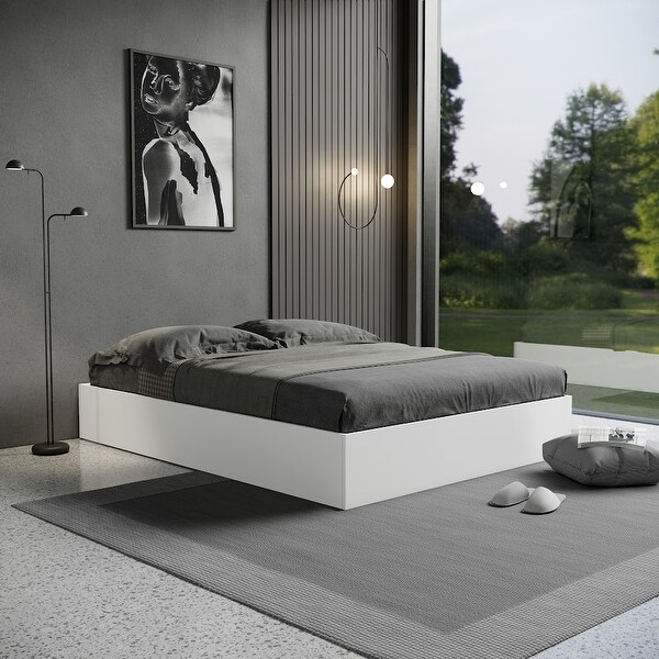Contemporary double bed frame discount