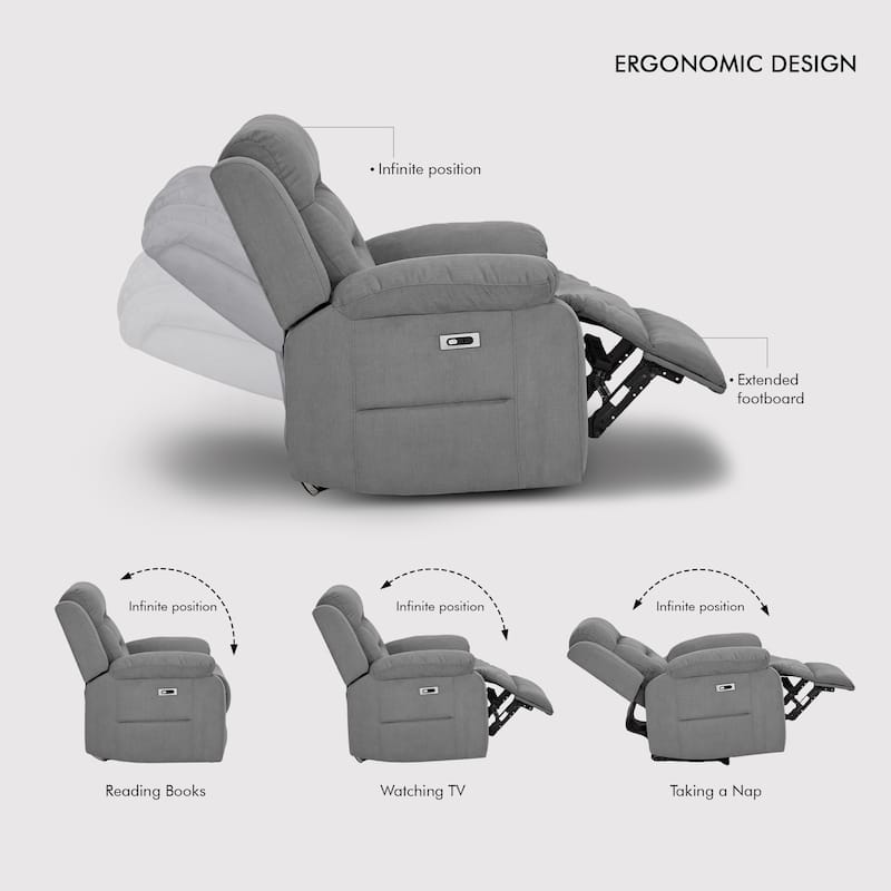 7PCS, 2 Power Recliners, Fabric Reclining Sectional with Power Headrest & Lumber