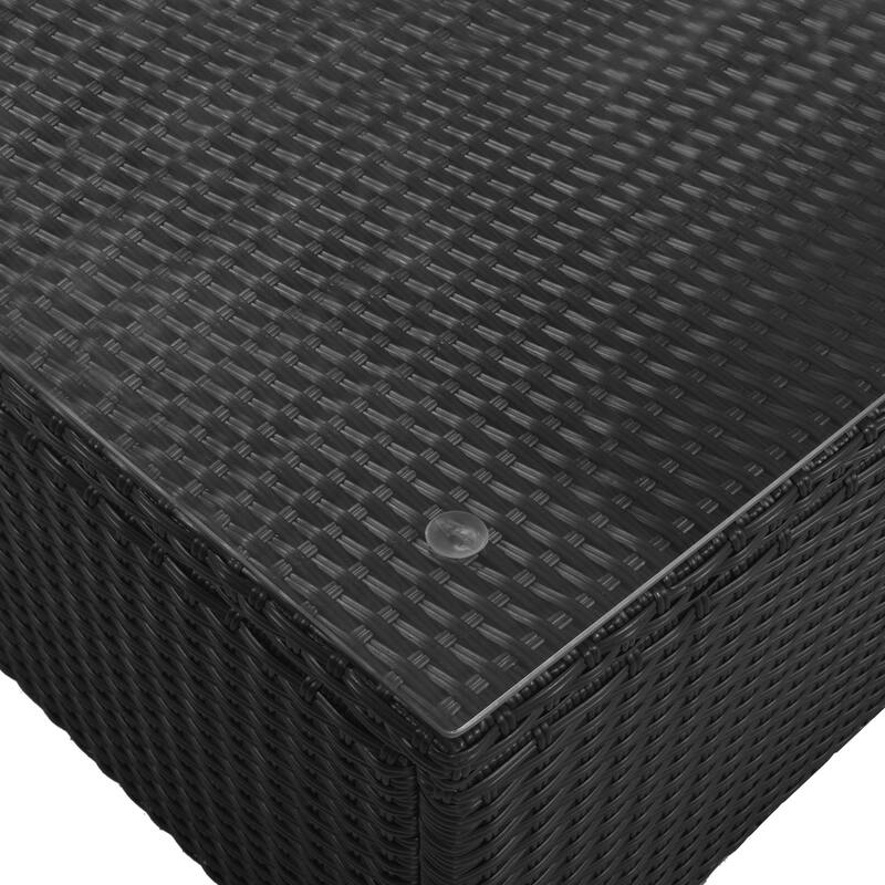 7-Piece Outdoor Patio Sectional Sofa Set with Coffee Table and Striped Pillows, Free Combination