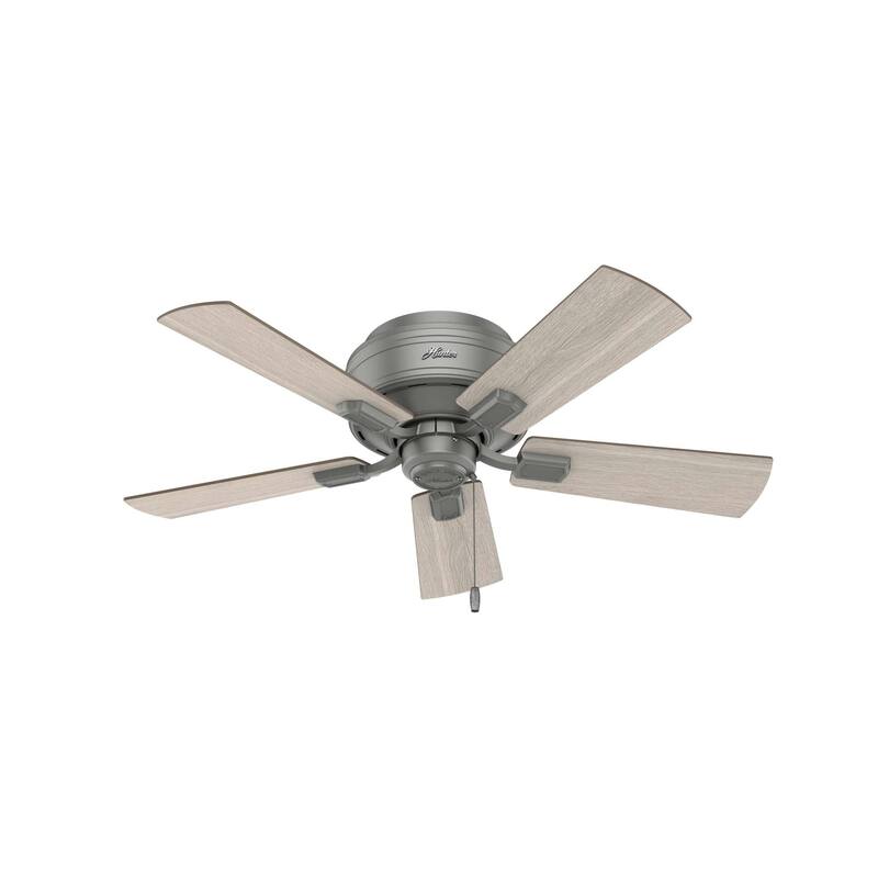 Hunter 42" Crestfield Low Profile Ceiling Fan with 3-Light LED Light Kit and Pull Chain - Casual, Farmhouse, Rustic