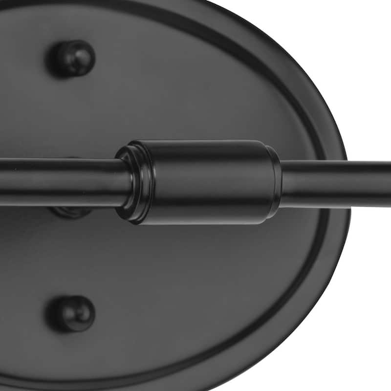 Lynzie Collection Two-Light Matte Black Etched Opal Glass Modern Bath Vanity Light - 14.5 in x 5.625 in x 11.125 in