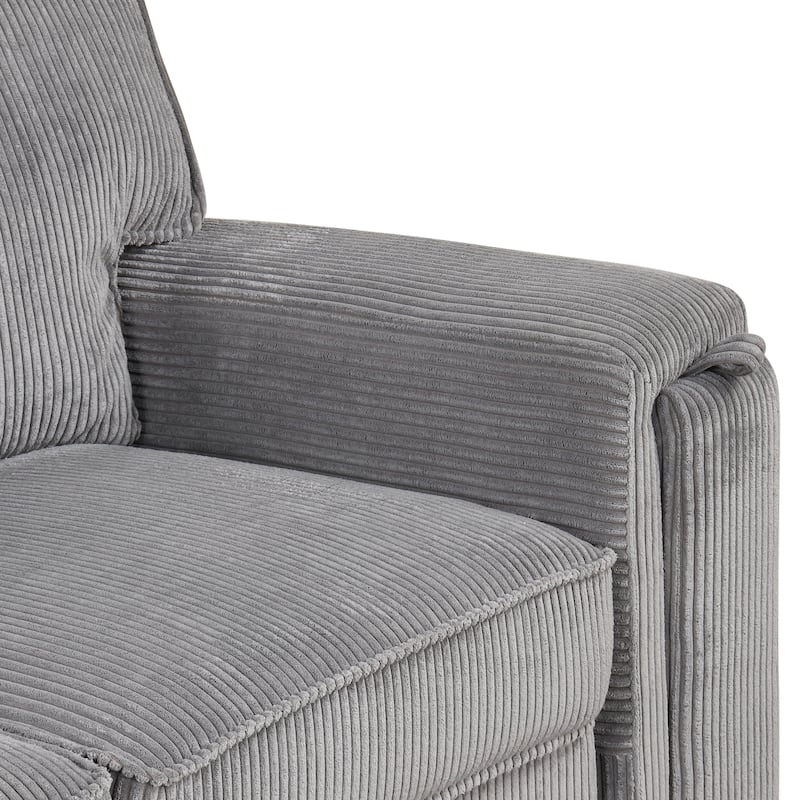 Upholstered Sleeper Sofa with Fold-Out Bed, Armrest Storage, Cup Holders, 3-Seater