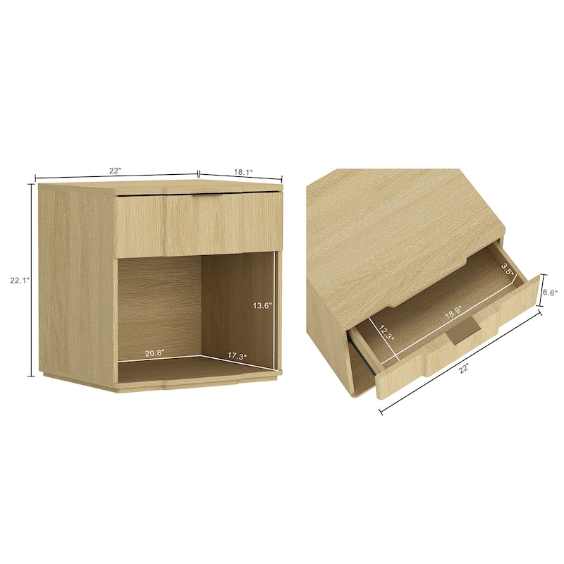 Manhattan Comfort Clive 22 Inch 1 Drawer Nightstand