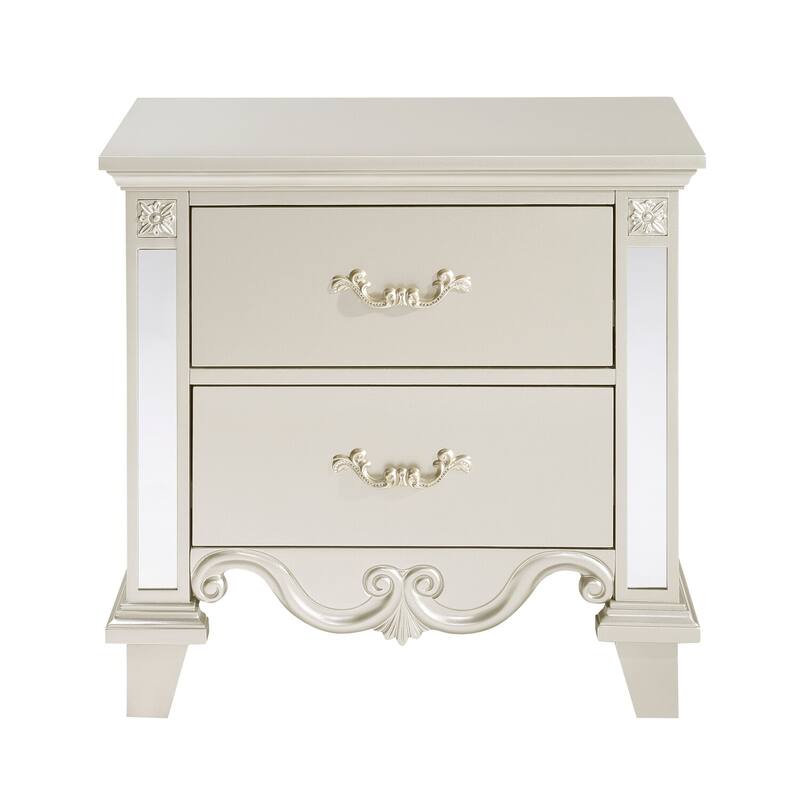 Champagne 2 Drawer 18 in. W Nightstand with Sturdy Hardware and Ample Storage
