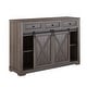 preview thumbnail 16 of 23, 54" Farm Style Wood Buffet Bar Cabinet w/Wine & Glass Rack