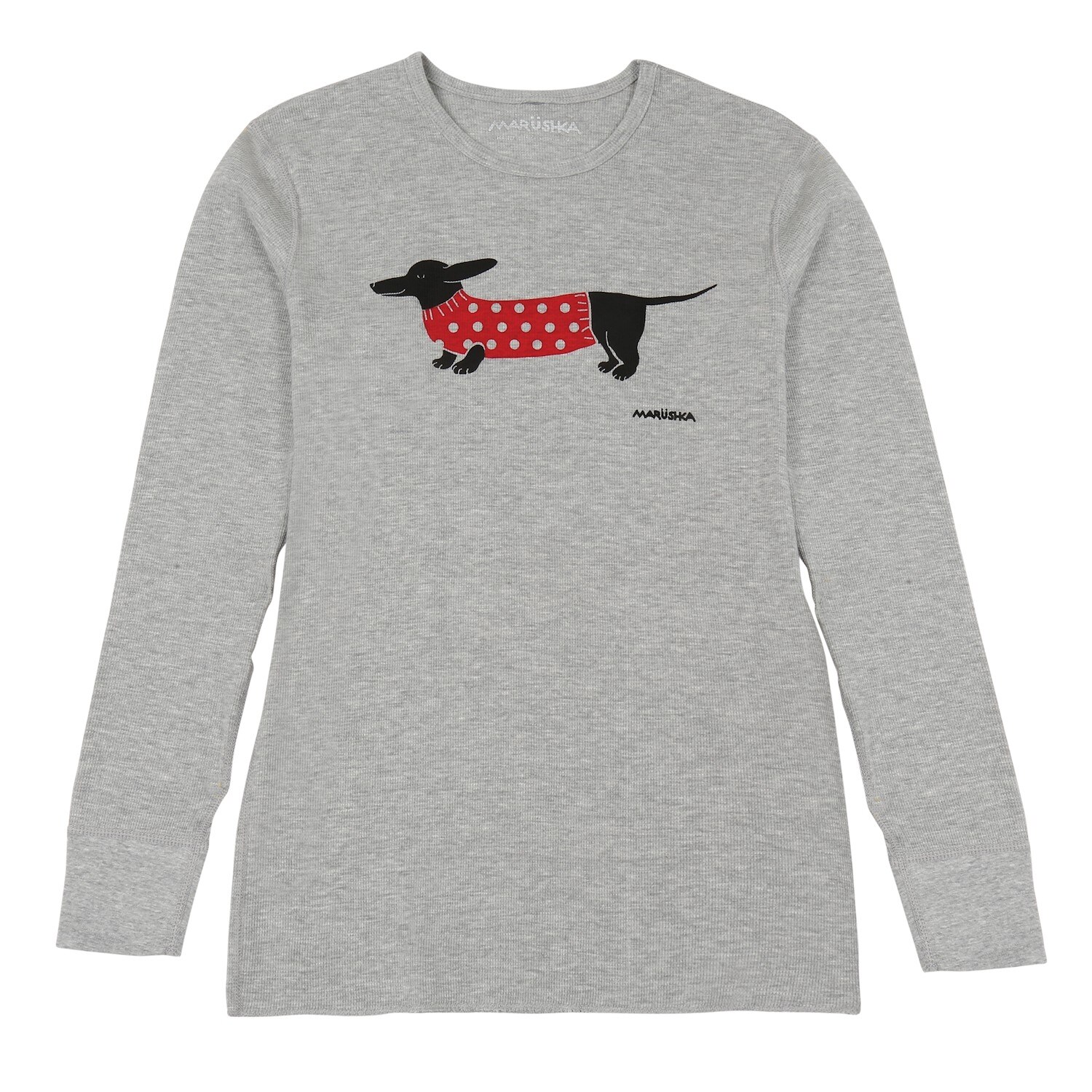 Shop Marushka Handprints Women S Dachshund Waffle Weave Top Long