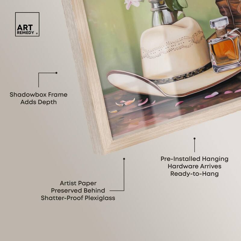 Spring Green Cowboy Necessities Shadowbox by Art Remedy