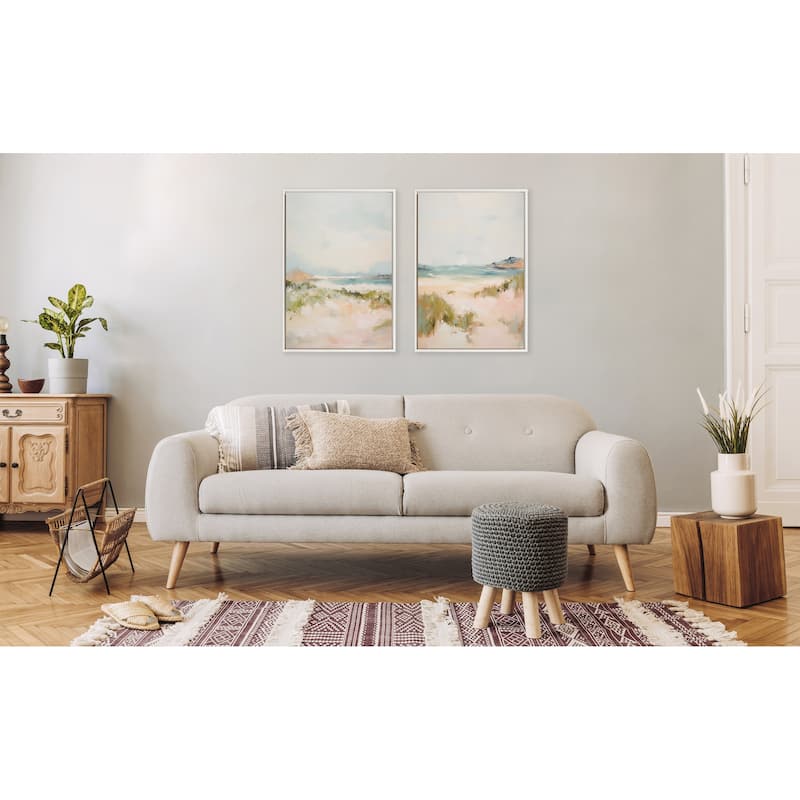 Kate and Laurel Sylvie Beaded Tranquil Landscape III and V Framed Canvas Art Set by Amy Lighthall