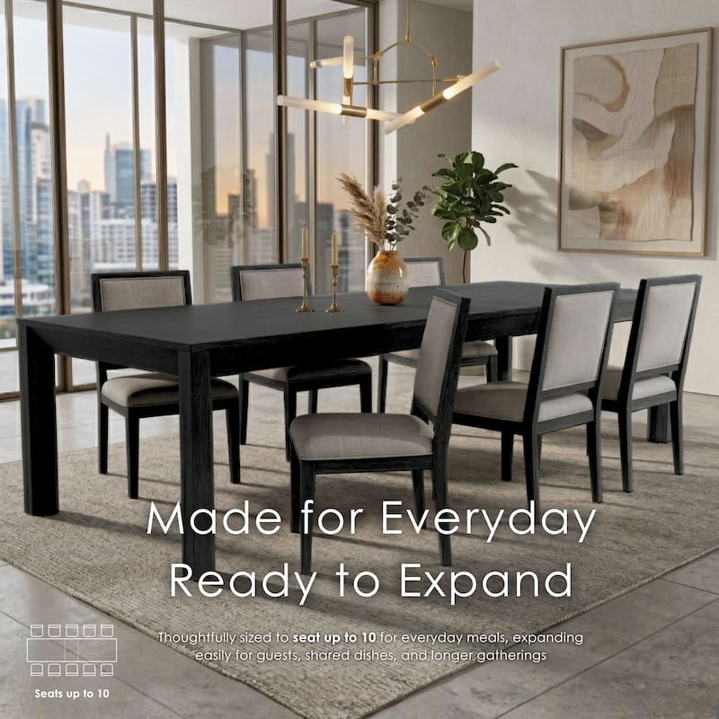 Furniture of America Durem I Modern 118-inch Solid Wood Extendable Dining Table with Leaf