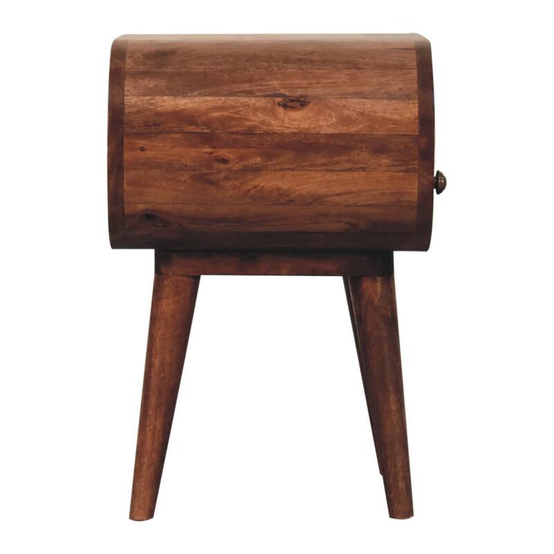 HomeRoots 21" Brown Solid Wood Oval One Drawer Nightstand