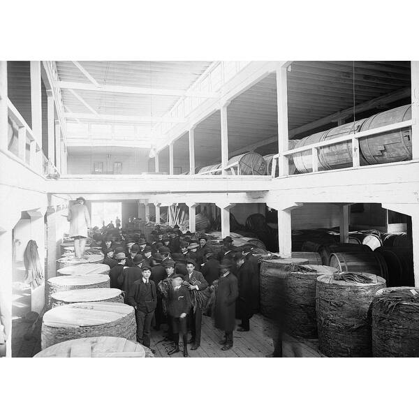 Tobacco Market Black and White Gallery Wrapped Canvas Bed Bath