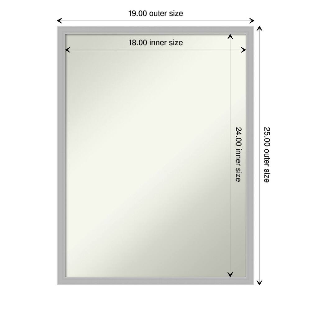 Non-Beveled Bathroom Wall Mirror - Hera Chrome Frame