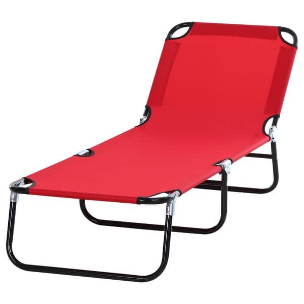 Outsunny Portable Outdoor Sun Lounger, Lightweight Folding Chaise Lounge  Chair w/ 5-Position Adjustable Backrest for Beach - On Sale - Bed Bath &  Beyond - 30971811