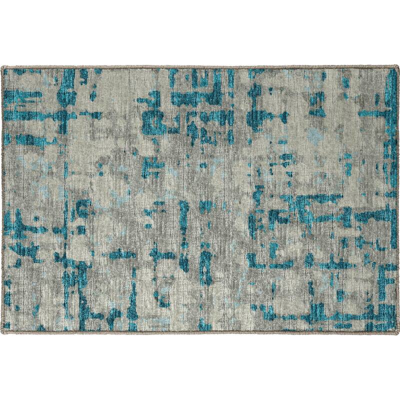 Indoor/ Outdoor Bravado Abstract Crosshatch Caramel Washable Area Rug