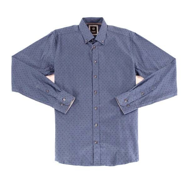 Shop Bugatti New Blue Mens Size Xl Polka Dot Woven Button Down