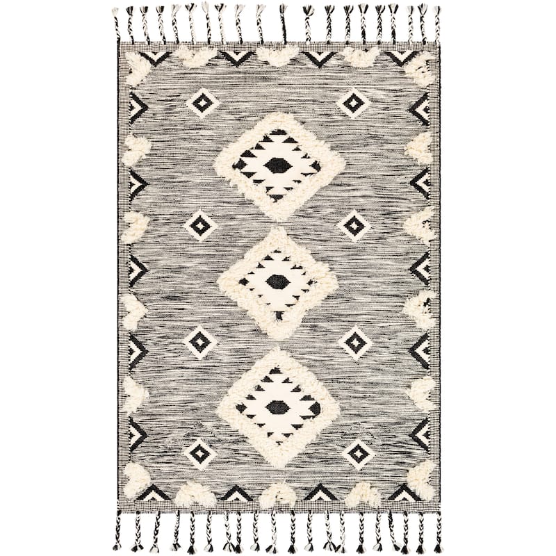 Artistic Weavers Saguaro Handmade Wool Boho Textured Area Rug - 8' x 10' - Black