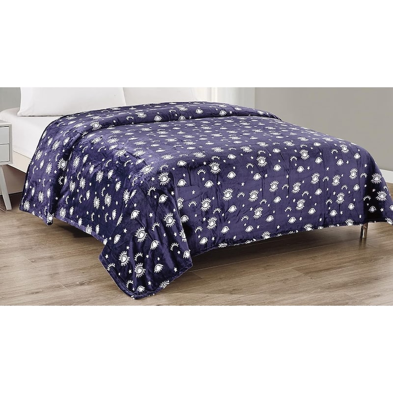 FAITH, HOPE, LOVE HOME DÉCOR Ultra Plush Queen Size Protective Symbol Microplush Blanket (90" x 90") - Evil Eye