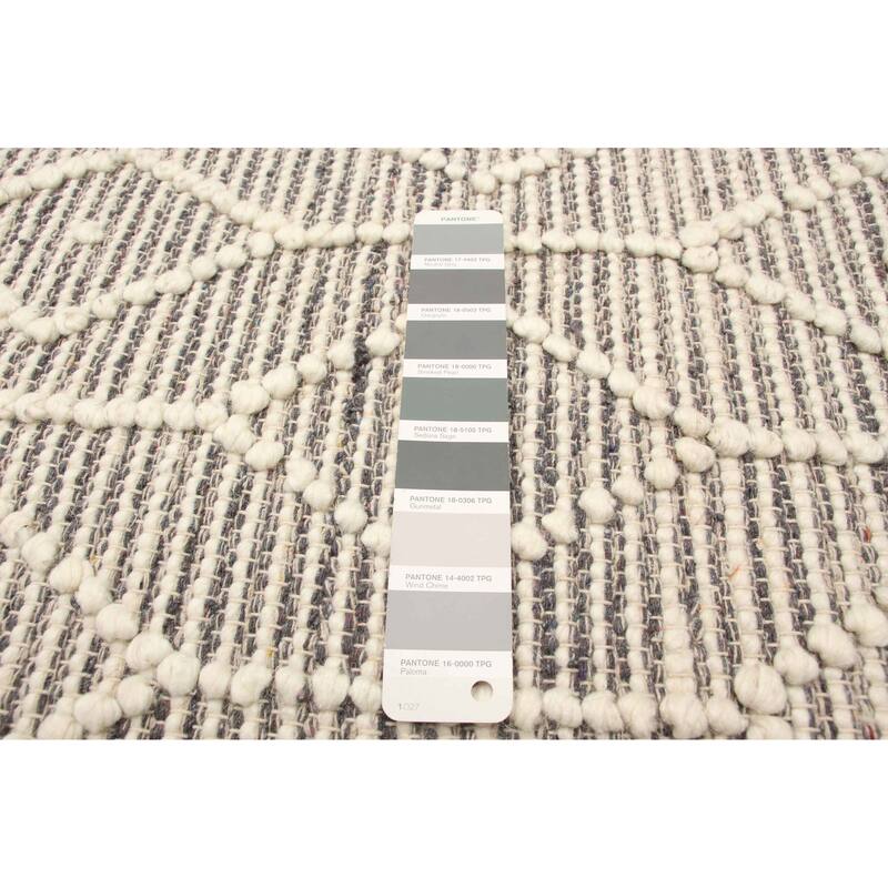ECARPETGALLERY Braid weave Sienna Grey Wool Rug - 5'1 x 8'1