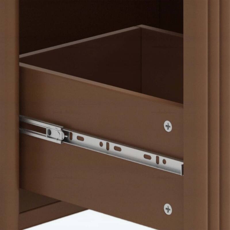 30-Inch Freestanding Bathroom Vanity with Ceramic Sink,Soft Close Drawers,and Fluted Design in Dark Brown